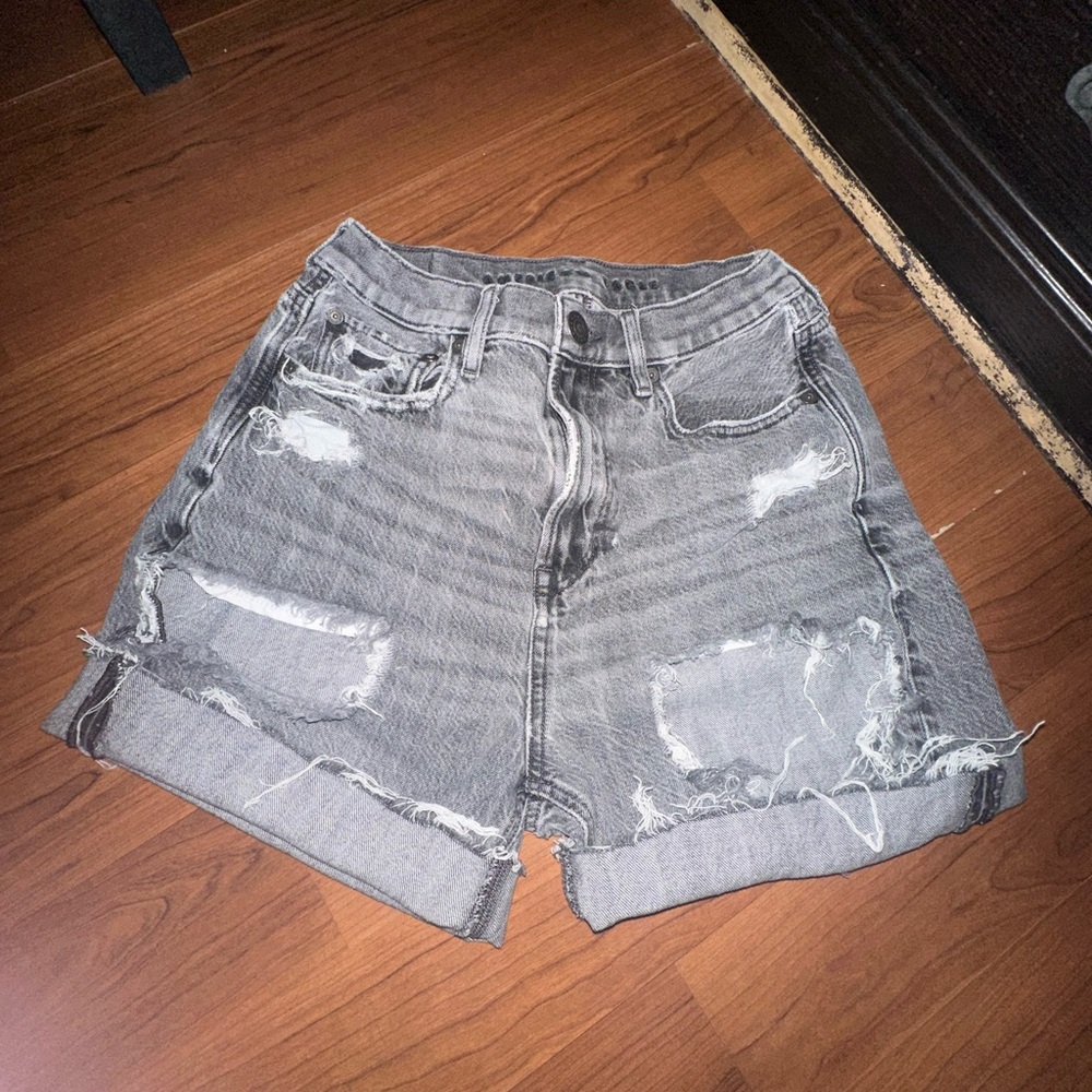 American Eagle Gray Distressed Jean Shorts